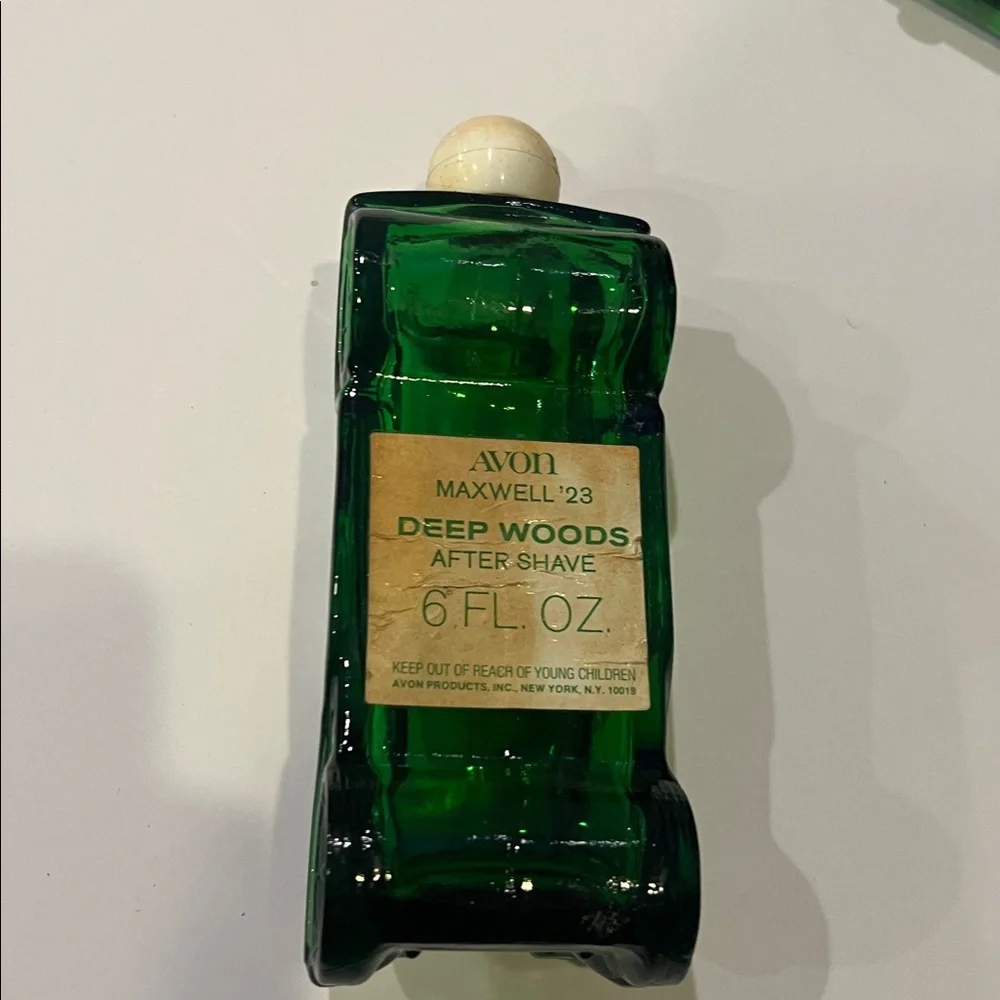4 Avon Colored Glass After Shave Bottles Decanter Cars